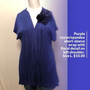 Purple Wrap with Flower Detail